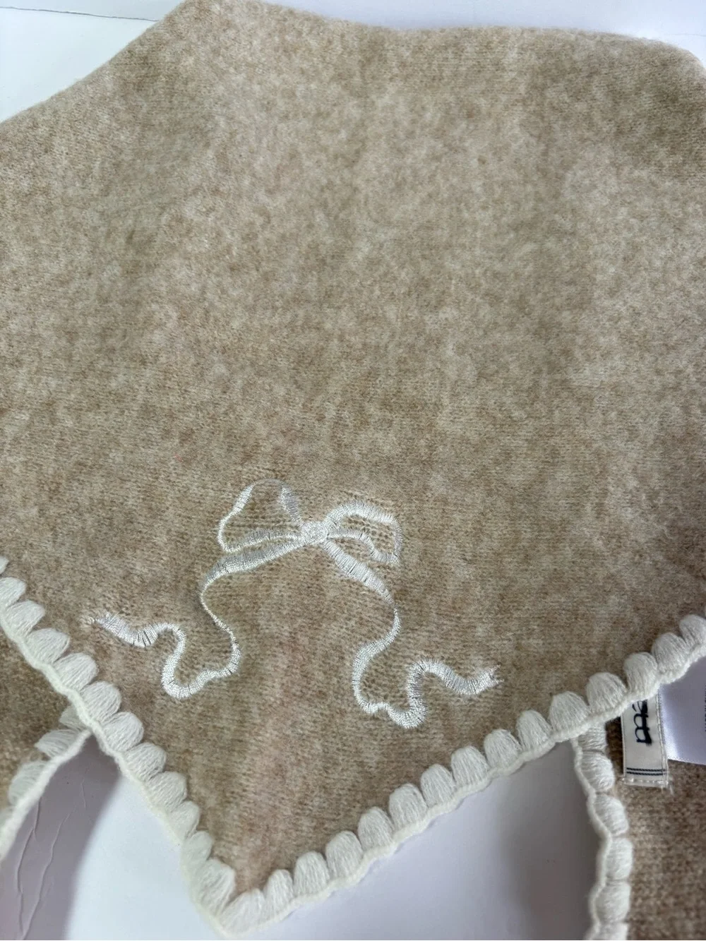 NWOT By Anthropologie Icon Embroidered Triangle Scarf
